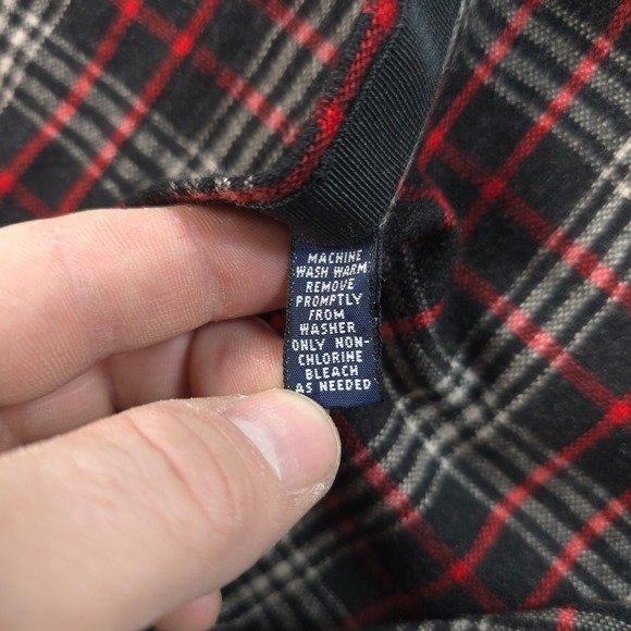 Polo Sport Shirt Mens Large Red Plaid‎ Wool Blend Flannel Outdoors Ralph Lauren - Picture 5 of 11